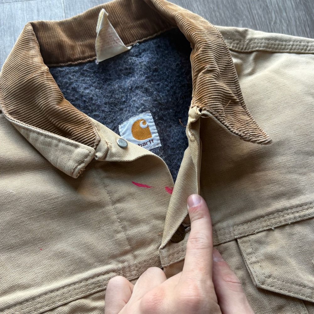 Vintage 1989 Carhartt 100 Year Anniversary Blanket Lined Trucker Jacket Size 42 - Picture 9 of 10